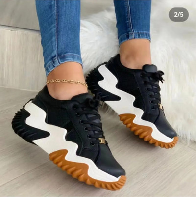 Tenis la modă Pantofi de pânză înalți Pantofi pentru femei Pantofi cu șireturi Respirabil Casual alergare Toamna Platformă Fete Vulcanizat
