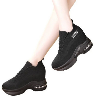 Σούπερ χοντρή σόλα ψηλά ψηλά γυναικεία πάνινα παπούτσια 2023 Φθινόπωρο Νέο Διχτυωτό Γυναικεία Παπούτσια Άνετα Casual Παπούτσια για γυναίκες
