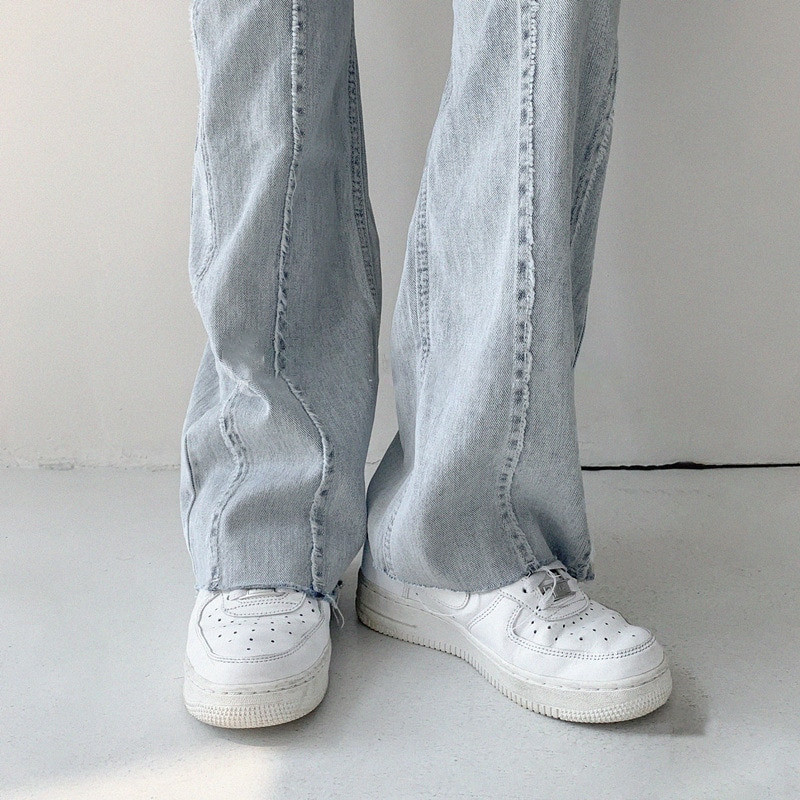 Korea mood naiste Y2K vintage kõrge vöökohaga tänavastiilis sinine sirged teksad püksid laia säärega kottis teksapüksid naiste riided