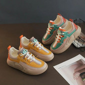 2023, de primăvară și toamnă, pantofi casual retro de gamă înaltă, pantofi confortabili și versatili, cu talpă groasă, color-blocate, pentru femei