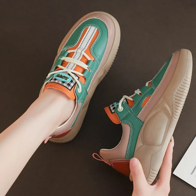 2023 m. Nauji pavasario ir rudens aukščiausios klasės retro laisvalaikio batai Patogūs ir universalūs storapadžiai spalvoti sportbačiai moterims