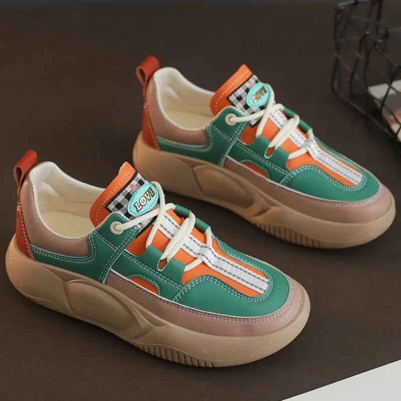 2023 m. Nauji pavasario ir rudens aukščiausios klasės retro laisvalaikio batai Patogūs ir universalūs storapadžiai spalvoti sportbačiai moterims