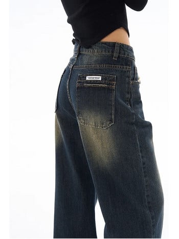 Φθινόπωρο Χειμώνας Γυναικεία Kpop Vintage 2000s Aesthetic Baggy Jeans Loose Grunge τζιν παντελόνι ίσιο παντελόνι Y2k Ιαπωνικά 2023 Νέο