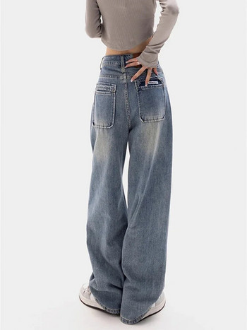 Circyy Jeans Γυναικεία Ψηλόμεση Μπλε τζιν παντελόνι Loose Slim φαρδύ πόδι 2023 Άνοιξη μόδα Casual Streetwear Ολόσωμο
