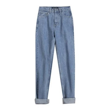 2022 Ψηλόμεση Mom Jeans Γυναικεία Boyfriends Straight Jeans Femme 100% βαμβάκι Loose Vintage τζιν παντελόνι Vaqueros Mujer γυναικείο τζιν