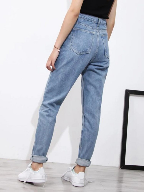 2022 m. Aukštu juosmeniu Mom Jeans Moteriški Boyfriends Tiesūs džinsai Femme 100% medvilnės Laisvos Vintage džinsinės kelnės Vaqueros Mujer moteriški džinsai