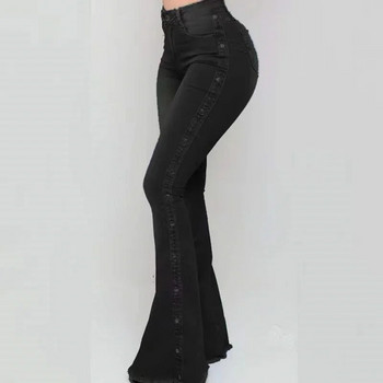 Fashion Side Studded Πόρπη Διακόσμηση Τζιν γυναικείο φαρδύ παντελόνι ψηλόμεσο τζιν παντελόνι καθημερινά casual chic streetwear