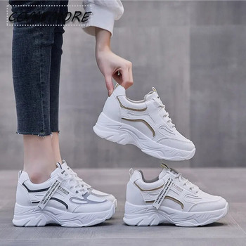 Λευκά αθλητικά παπούτσια για γυναίκες Πλατφόρμα τένις Γυναικεία παπούτσια για τρέξιμο στο εσωτερικό ύψος Γυναικεία Casual Luxury Designer Vulcanized παπούτσια