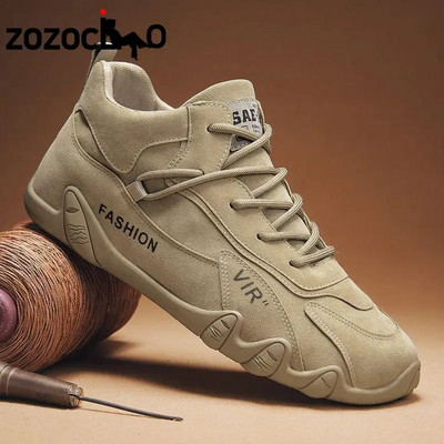 Мъжки обувки Ежедневни боти до глезена Нови дизайнерски модни нехлъзгащи се маратонки с връзки Мека долна част Мъжки работни обувки Tenis Masculinos