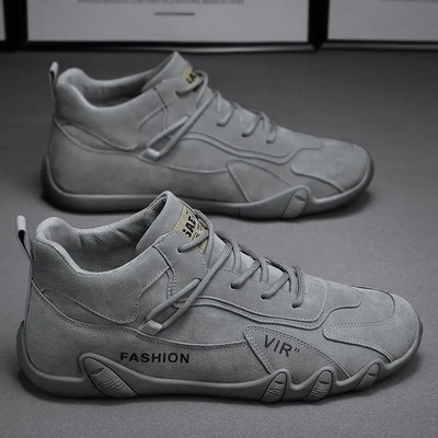 Ανδρικά παπούτσια Casual μποτάκια για τον αστράγαλο Νέος σχεδιαστής μόδας, αντιολισθητικά αθλητικά παπούτσια με κορδόνια με μαλακό πάτο, ανδρικά παπούτσια εργασίας Tenis Masculinos