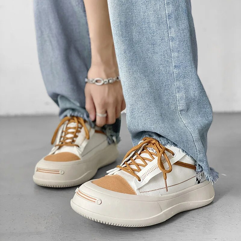 Platnene cipele s velikom glavom Brand Men Sneakes Street Casual Cipele za skateboard Muške platforme Chunky Vulcanized Cipele INS Tenis Masculino