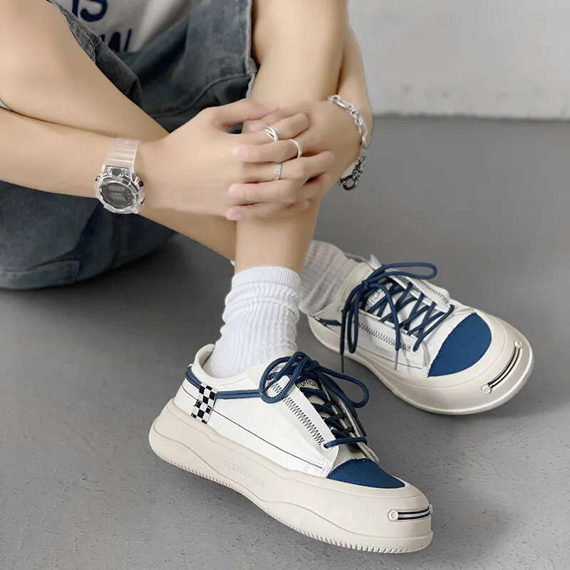 Platnene cipele s velikom glavom Brand Men Sneakes Street Casual Cipele za skateboard Muške platforme Chunky Vulcanized Cipele INS Tenis Masculino
