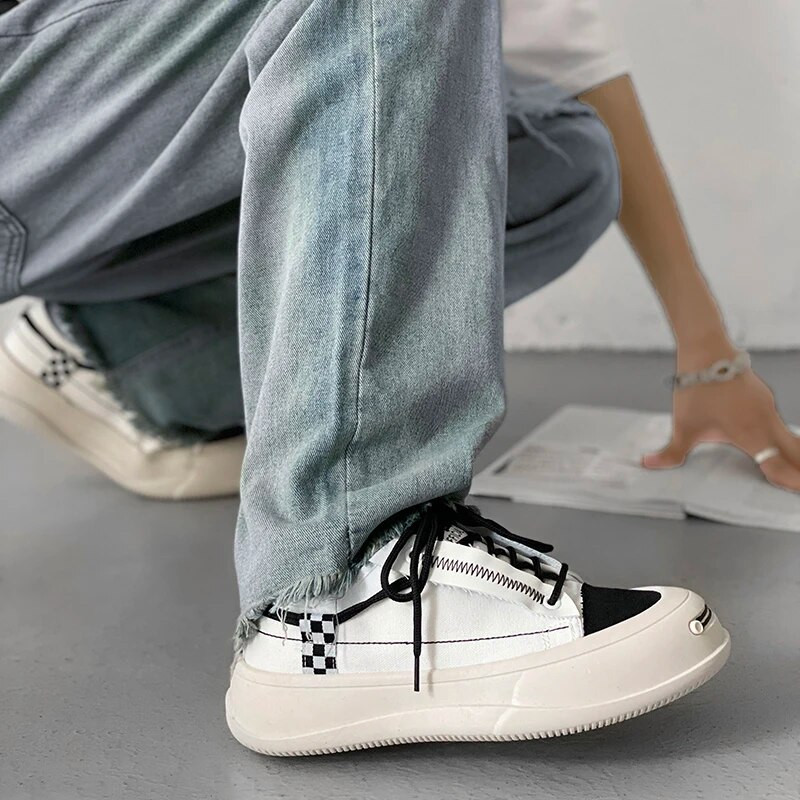 Platnene cipele s velikom glavom Brand Men Sneakes Street Casual Cipele za skateboard Muške platforme Chunky Vulcanized Cipele INS Tenis Masculino