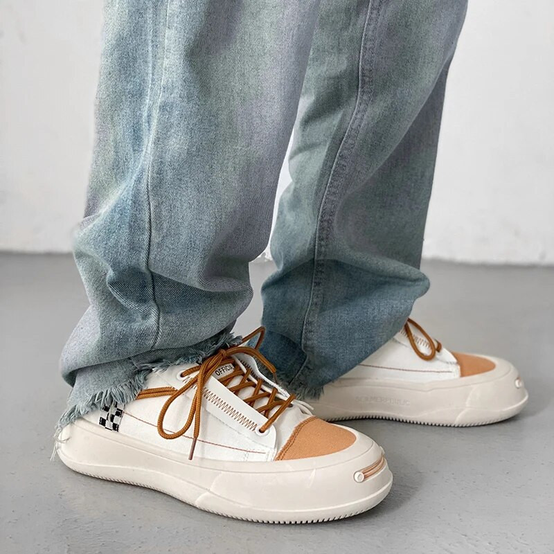 Platnene cipele s velikom glavom Brand Men Sneakes Street Casual Cipele za skateboard Muške platforme Chunky Vulcanized Cipele INS Tenis Masculino