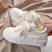 Nove ženske tenisice Neklizajuće Jednobojne ravne cipele Ležerna obuća Prozračne tenisice na vezivanje Ženske vulkanizirane cipele Zapatillas Mujer