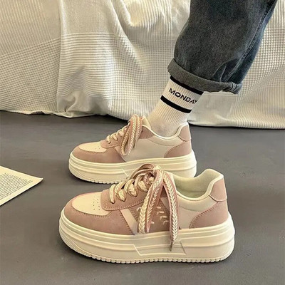 Ležerne sportske cipele s debelim potplatom Nove jesenske 2023. Prozračne cipele za dasku Ravno dno Svestrane vulkanizirane cipele Plataforma Mujer