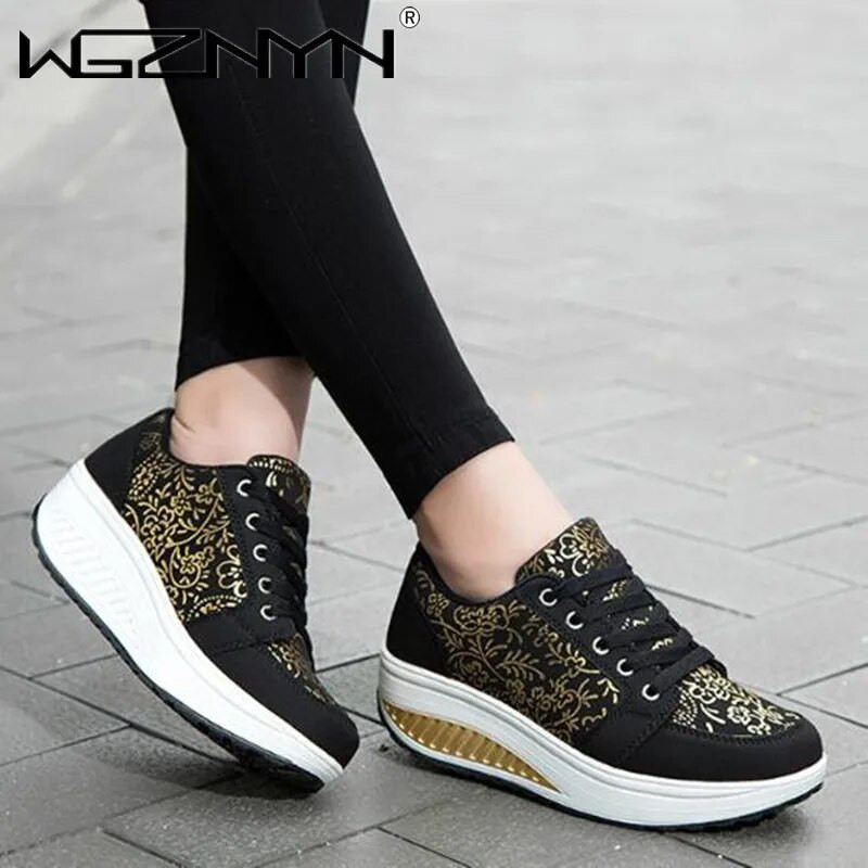 Modne ženske cipele za ljuljanje Vodootporne sportske cipele s platformom Ženske tenisice na tanke cipele Swing cipele za povećanje visine Zapatos De Mujer