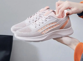 Дамски обувки за бягане Дишащи маратонки 2024 Летни леки мрежести въздушни възглавници Дамски спортни обувки Външни обувки за тренировки с връзки