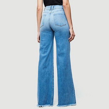 Разклешени дънки Панталони y2k Дамски ретро дънкови дамски дънки Дамски модни еластични панталони с джобове с висока талия Дънки с широки крачоли