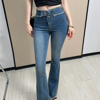 Τζιν παντελόνι για γυναίκες Flare flared Slim Fit Σέξι με καμπάνα κάτω στενό γυναικείο τζιν Ρετρό μεσαίας μέσης καουμπόικο παντελόνι αισθητικής A