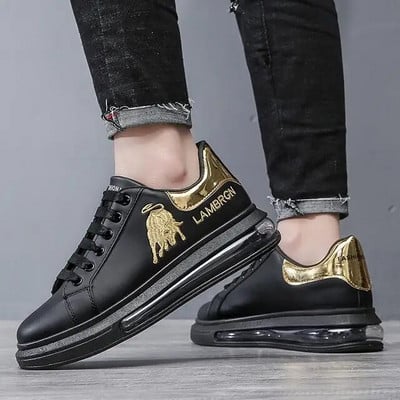 Divatmárka Férfi Cipők Alkalmi Cipők Új puha, kényelmes Pu bőr cipők Lélegző lapos cipők férfinak Tenis Masculino