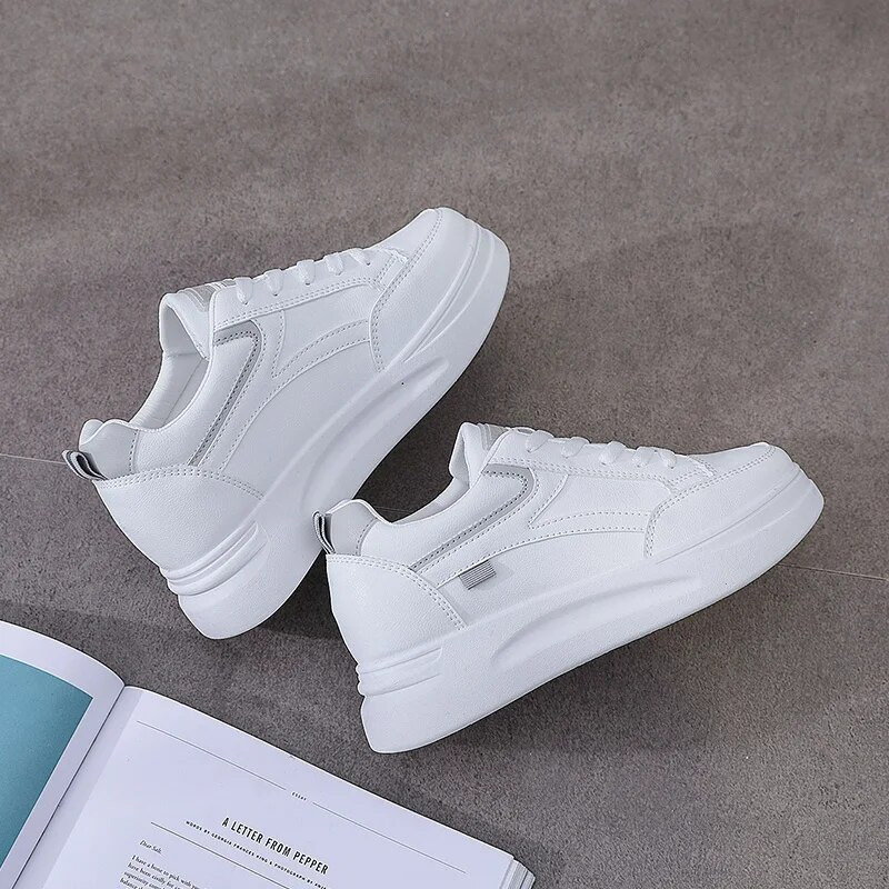 Fehér Női Cipők Divat Mesh Platform Cipők Alkalmi Cipők Őszi Kényelmes Vastag Magas Talpú Apa Lapos Platform Cipők