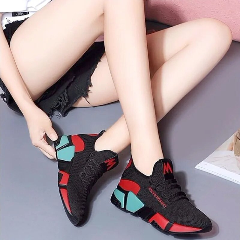 Lengvi sportbačiai Moteriški bėgimo bateliai Moteriški sportiniai batai Moteriški sportiniai batai storu dugnu Platformos Zapatillas Mujer Deportiva