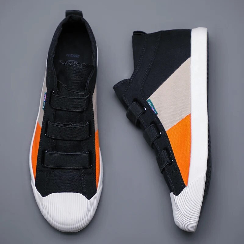 Nove jesenske muške platnene vulkanizirane cipele s elastičnom vrpcom Srednji gornji dio Mješovite boje Mokasinke Prozračne neklizajuće mekane donje ravnine