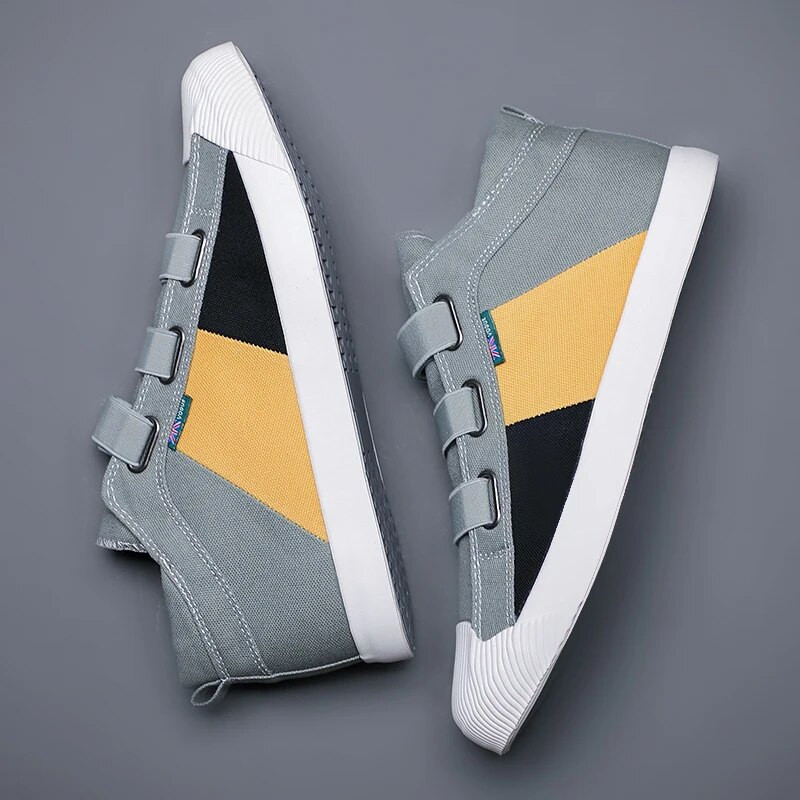 Nove jesenske muške platnene vulkanizirane cipele s elastičnom vrpcom Srednji gornji dio Mješovite boje Mokasinke Prozračne neklizajuće mekane donje ravnine