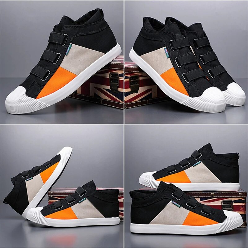 Nove jesenske muške platnene vulkanizirane cipele s elastičnom vrpcom Srednji gornji dio Mješovite boje Mokasinke Prozračne neklizajuće mekane donje ravnine