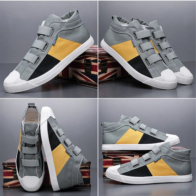 Nove jesenske muške platnene vulkanizirane cipele s elastičnom vrpcom Srednji gornji dio Mješovite boje Mokasinke Prozračne neklizajuće mekane donje ravnine