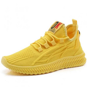 Летни жълти ежедневни обувки Дишащи мрежести спортни маратонки с връзки Дамски модни дамски обувки на открито през 2023 г. Пролетни обувки за ходене
