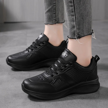 Черни ежедневни спортни обувки Дамска мода Нови постъпления Маратонки за бягане Дамски атлетични черни универсални обувки Улични противоплъзгащи се обувки
