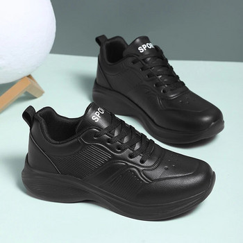 Черни ежедневни спортни обувки Дамска мода Нови постъпления Маратонки за бягане Дамски атлетични черни универсални обувки Улични противоплъзгащи се обувки
