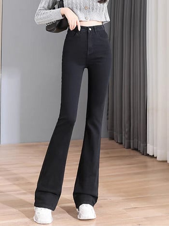 Skinny ψηλόμεσο τζιν παντελόνι Flare γυναικείο Νέο μεγάλο μέγεθος 32 Stretch Vaqueros Pantalones Κορεάτικο casual τζιν με καμπάνα