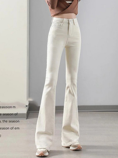 Skinny ψηλόμεσο τζιν παντελόνι Flare γυναικείο Νέο μεγάλο μέγεθος 32 Stretch Vaqueros Pantalones Κορεάτικο casual τζιν με καμπάνα