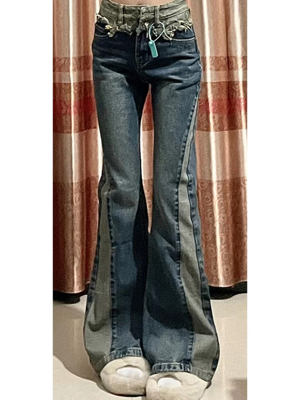 2023. Široke hlače Ženske ležerne High Street Vintage ravne hlače Y2k Bodycon Udobne Harajuku modne traperice pune dužine