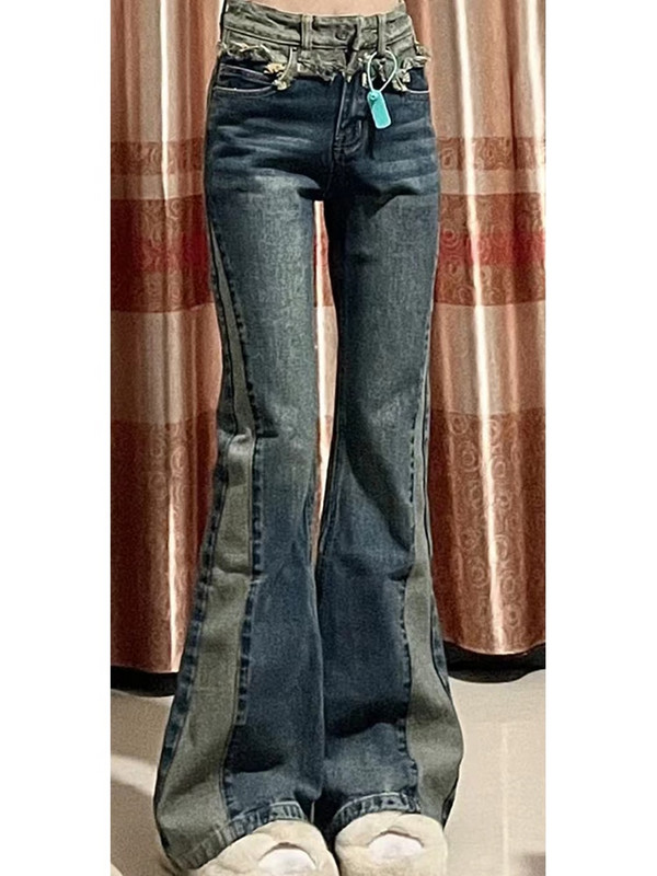 2023. Široke hlače Ženske ležerne High Street Vintage ravne hlače Y2k Bodycon Udobne Harajuku modne traperice pune dužine