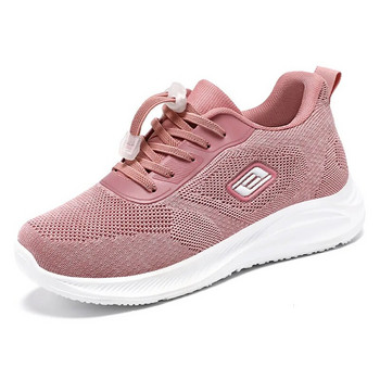 Ελαφριά παπούτσια για τρέξιμο Γυναικεία αντιολισθητικά πλεκτά αθλητικά παπούτσια Γυναικεία μαλακή σόλα Casual Flats μητρικά παπούτσια Άνετα παπούτσια για περπάτημα