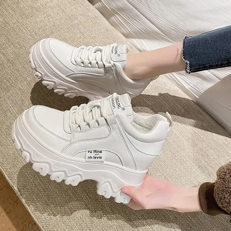 Inside Increase Daddy Shoes Ženske Ins Tide 2023 Nove proljetne plišane tople sportske cipele s debelim potplatom Ležerne