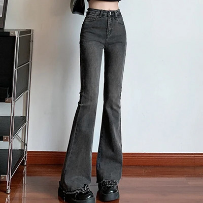 ZOENOVA New Flare Jeans Ženske hlače visokog struka Vintage Aesthetic Denim Hlače Streetwear Casual Korean Fashion Y2k Jeans