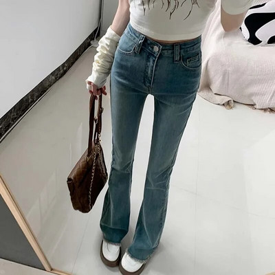 ZOENOVA New Flare Jeans Ženske hlače visokog struka Vintage Aesthetic Denim Hlače Streetwear Casual Korean Fashion Y2k Jeans
