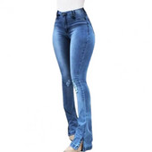 Ψηλόμεσο Flare τζιν για γυναίκες Καλοκαίρι 2023 Skinny Ripped Design ady Sexy Push Up Τζιν παντελόνι Φθινοπωρινό γυναικείο τζιν