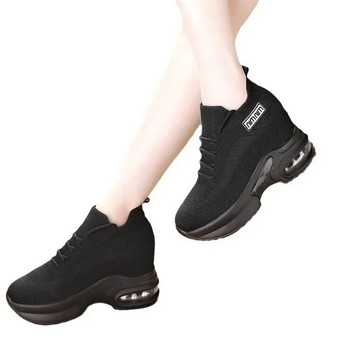 Супер дебела подметка Високи повдигнати маратонки Дамски нови мрежести дишащи дамски обувки Удобни ежедневни обувки за жени 2024 г.