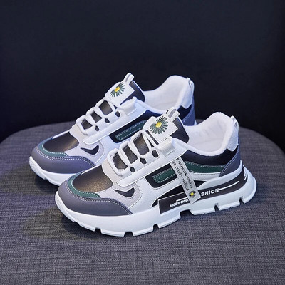 Korejske tenisice s platformom Ženske cipele Debeli donji dio Debele tenisice Prozračne natikače u mješovitim bojama Ženske cipele za slobodno vrijeme 448ayy6