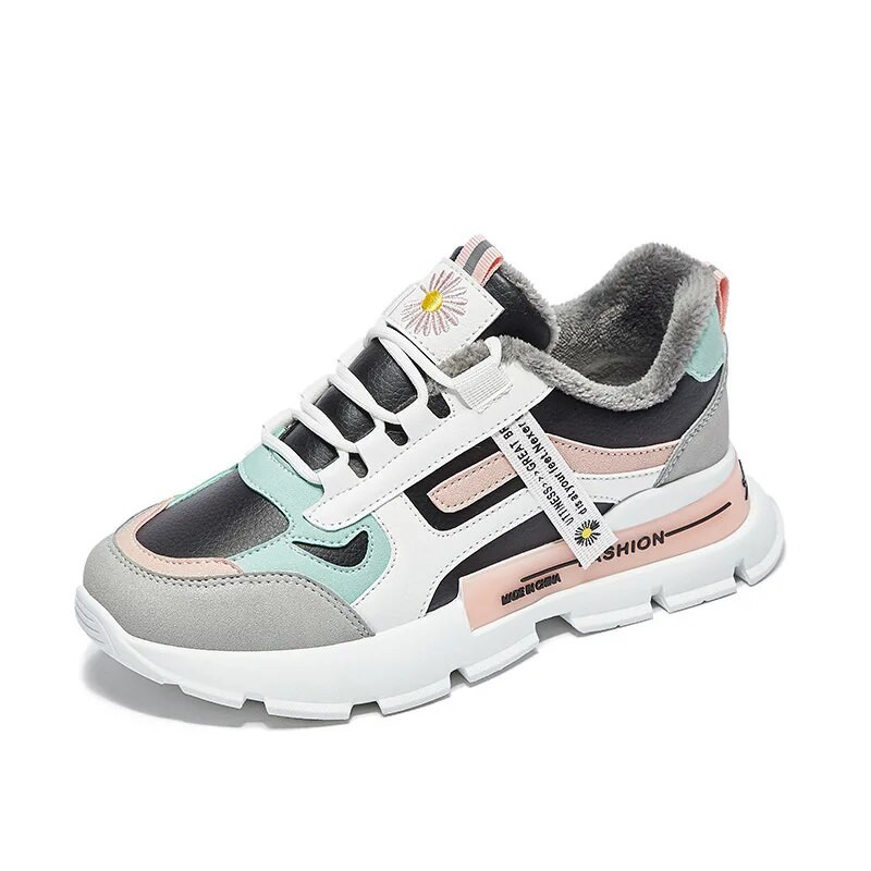 Korejske tenisice s platformom Ženske cipele Debeli donji dio Debele tenisice Prozračne natikače u mješovitim bojama Ženske cipele za slobodno vrijeme 448ayy6