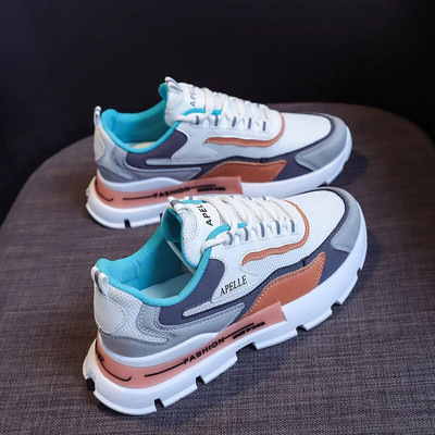 Nove ženske tenisice Ležerne cipele s platformom Modne korejske ženske debele tenisice s platformom prozračne žene u mješovitim bojama