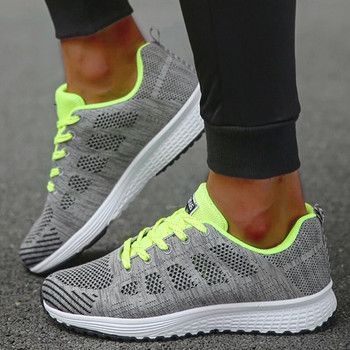 Дишащи 2024 г. Нови модни маратонки за жени Меки маратонки за ходене Дамски мрежести тъкани Дамски обувки с връзки Обувки за жени