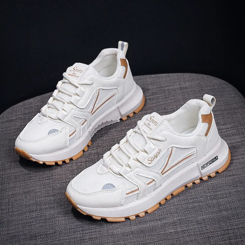 Ženske tenisice s platformom Jesen 2024. Nove debele vulkanizirane cipele Ženske prozračne udobne ležerne ravne cipele za hodanje