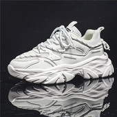 Vyriški 2024 m. nauji kvėpuojantys tinkliniai sportiniai batai storu padu madingi laisvalaikio batai lauko madingi vyriški bėgimo bateliai, vyriški sportbačiai